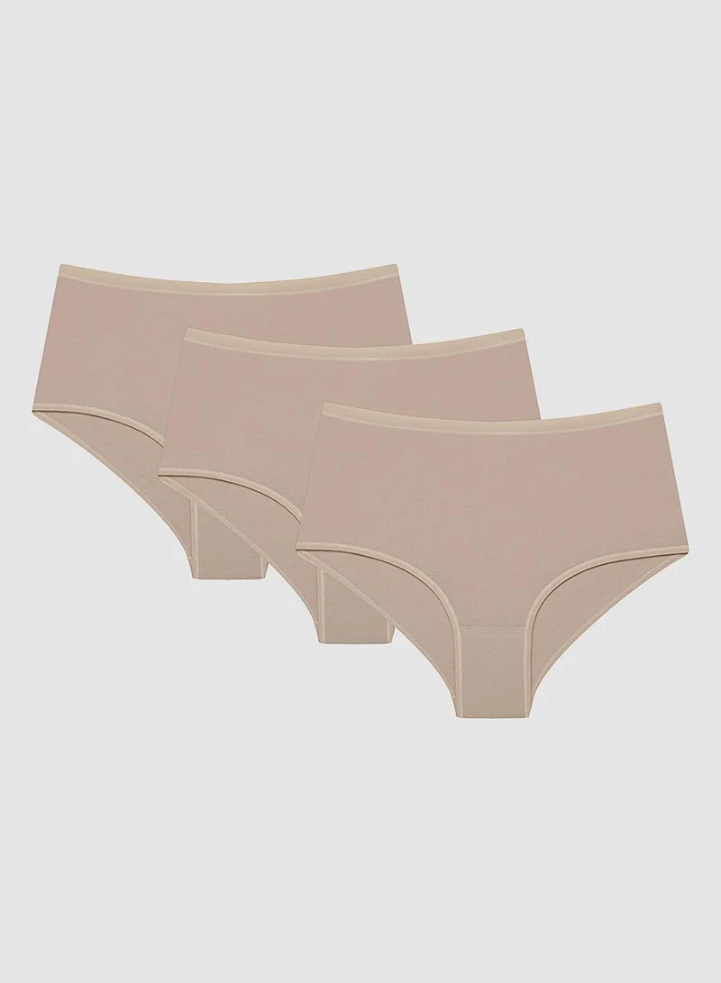 بنتي سراويل داخلية قطنية عالية الخصر بثلاث قطع